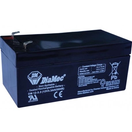 12V 3,3Ah Diamec DM12-3.3 sealed lead acid battery