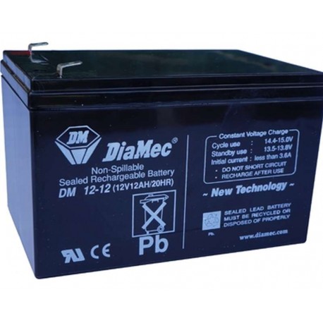 12V 12Ah Diamec DM12-12 Blei-Säure-Batterie