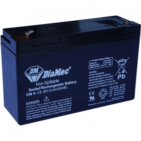 06V 12Ah Diamec DM6-12 Blei-Säure-Batterie